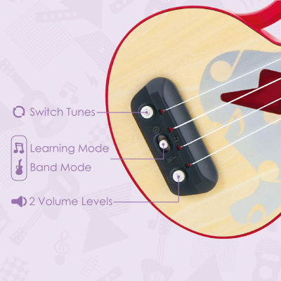 Hape Learn With Lights Ukulele Red