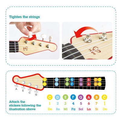 Hape Learn With Lights Ukulele Red