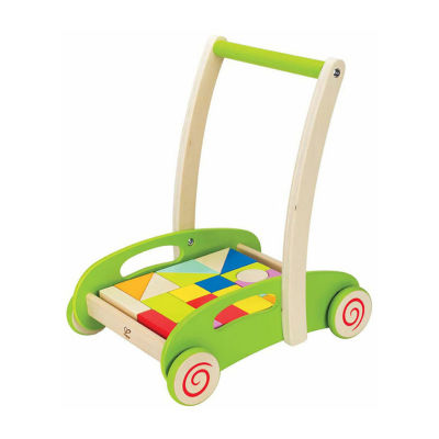 Hape Block & Roll Cart - Green Puzzle