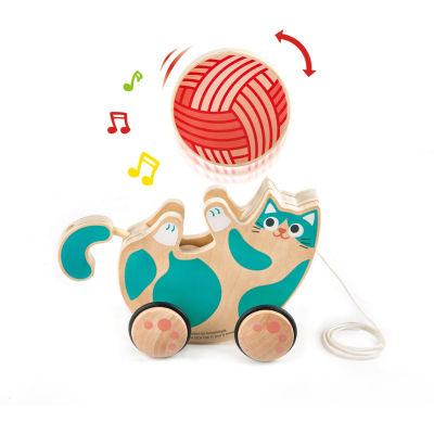 Hape Walk-A-Long: Roll & Rattle Kitten Discovery Toy