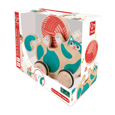 Hape Walk-A-Long: Roll & Rattle Kitten Discovery Toy