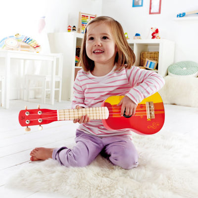 Hape Kids Toy Ukulele - Red & Yellow