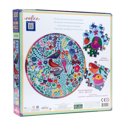 Eeboo Piece & Love Four Birds Puzzle Puzzle