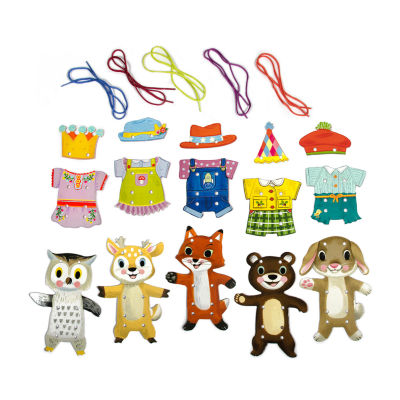 Eeboo Lacing Cards Woodland Friends Discovery Toy