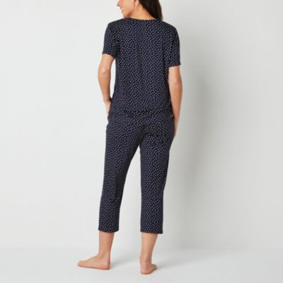 Liz Claiborne Cool and Calm Womens 2-pc. Short Sleeve Capri Pajama Set
