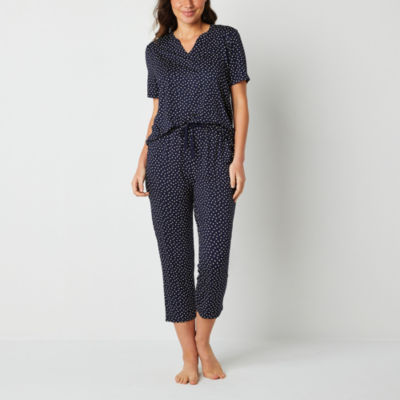 Liz Claiborne Cool and Calm Womens Plus 2-pc. V-Neck Short Sleeve Capri  Pajama Set - JCPenney