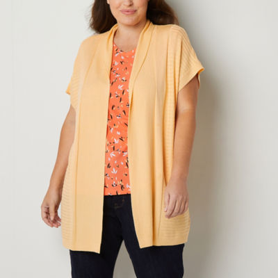 Women's plus size short sleeve outlet cardigan