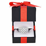 Round 2 CT. T.W. Diamond Side Stone Halo Engagement Ring in 10K or 14K White Gold