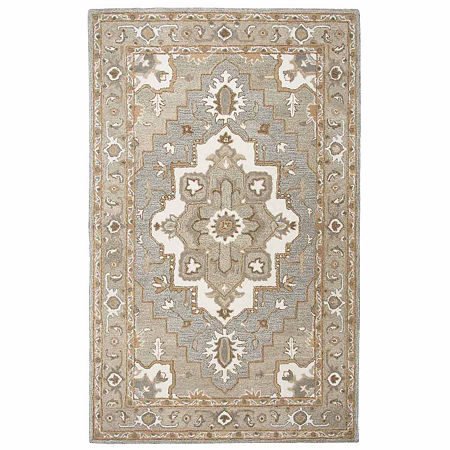 Rizzy Home Suffolk Collection Elaina Medallion Rectangular Rugs, One Size, Gray