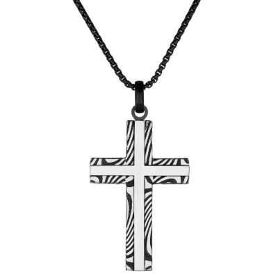 Mens Cross 24 Inch Pendant Necklace