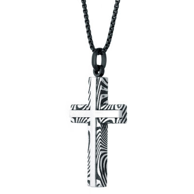 Mens Cross 24 Inch Pendant Necklace