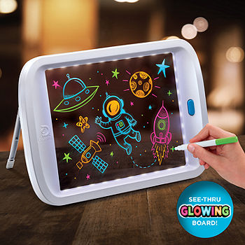 Discovery Kids Neon LED Glow Drawing Board With 4 Fluorescent Markers,  5-piece, Age 6+ 1012390, Color: White - JCPenney