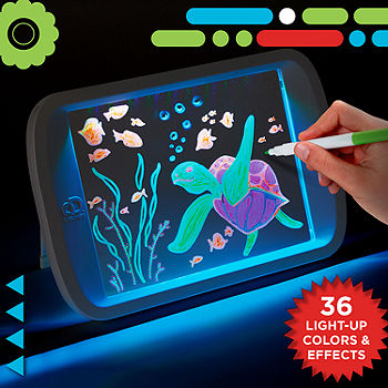Discovery Kids Neon LED Glow Drawing Board With 4 Fluorescent