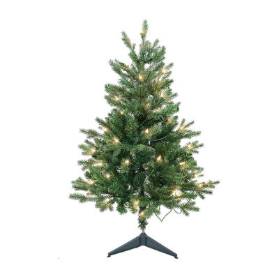 Kurt Adler 3-Foot Pre-Lit Clear Incandescent Jackson Pine Tree