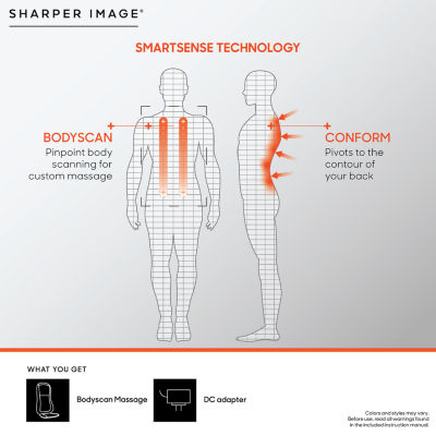 Sharper Image Smartsense Shiatsu Realtouch Chair Pad with Heat Massager