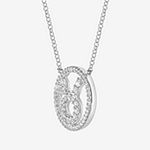 Taurus Womens Cubic Zirconia Sterling Silver Round Pendant Necklace