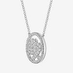 Virgo Womens Cubic Zirconia Sterling Silver Round Pendant Necklace