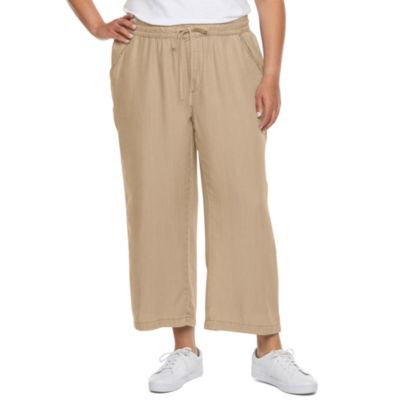 St. John's Bay-Plus Womens Wide Leg Crop Pant