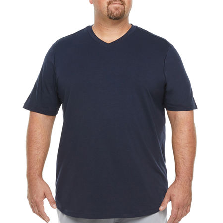 Stylus Mens V Neck Short Sleeve Big and Tall T-Shirt, Medium Tall, Blue