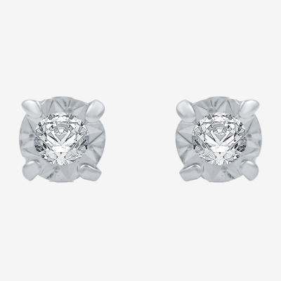 Diamond-Accent Stud Earrings 10K Yellow Gold