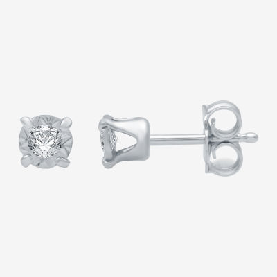 Diamond-Accent 10K Gold Stud Earrings