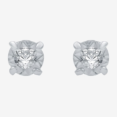 Diamond-Accent 10K Gold Stud Earrings