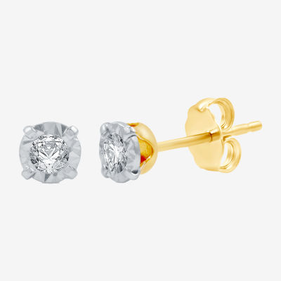 1/8 CT.T.W. Natural Diamond 10K Gold Stud Earrings