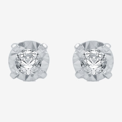 1/8 CT.T.W. Natural Diamond 10K Gold Stud Earrings