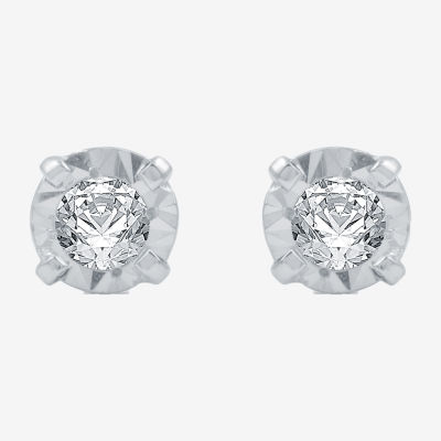 1/8 CT.T.W. Natural Diamond 10K Gold Stud Earrings