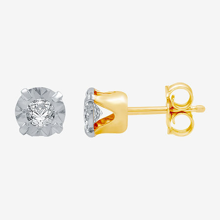 1/5 CT. T.W. Round Diamond Studs 10K Yellow Gold, One Size, Yellow
