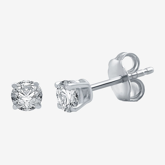 Deluxe Collection 1/2 CT. T.W. Genuine White Diamond 14K Gold 3.8mm Stud Earrings