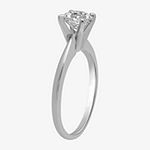Classic Collection Womens 1 CT. T.W. Genuine White Diamond 10K White Gold Round Solitaire Engagement Ring