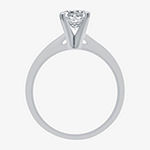 Classic Collection Womens 1 CT. T.W. Genuine White Diamond 10K White Gold Round Solitaire Engagement Ring