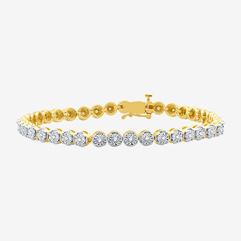 8" 14k Yellow Gold Filled Womens 2 Carat Diamond S Link Tennis Bracelet 7" 