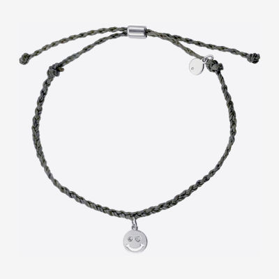 Itsy Bitsy Smiley Face Grey Bolo Cord Bracelet - JCPenney