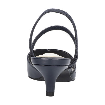 Easy Street Unna Womens Round Kitten Heel Pumps