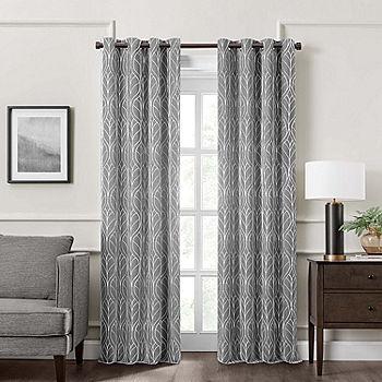 Fieldcrest Heritage Allegria Energy Saving Embroidered 100 Blackout Grommet Top Single Curtain Panel Jcpenney