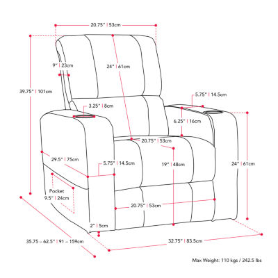 Corliving Oren Track-Arm Recliner
