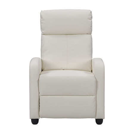 Oren Curved Slope-Arm Recliner, One Size, White