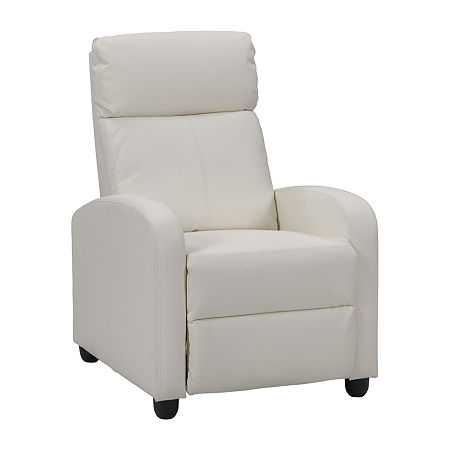 Oren Curved Slope-Arm Recliner, One Size, White