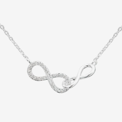 Sparkle Allure Cubic Zirconia Pure Silver Over Brass 16 Inch Link Infinity Pendant Necklace