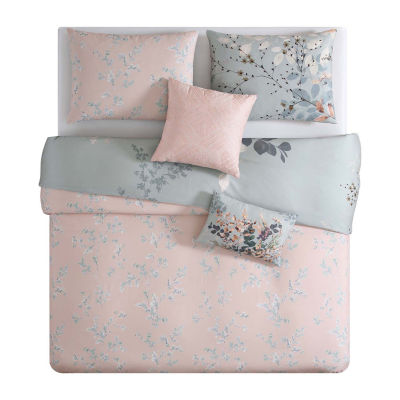 Bebejan Peach Leaves 5-pc. Midweight Reversible Comforter Set