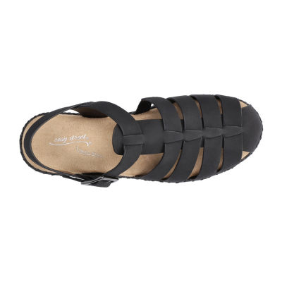 Easy Street Womens Denalize Adjustable Strap Flat Sandals