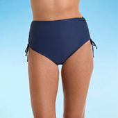 Outdoor Oasis Womens Striped High Waist Bikini Swimsuit Bottom, Color:  Light Blue Stripe - JCPenney
