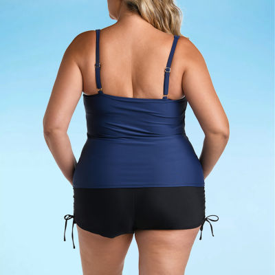 Zip Front Tank Swim Top