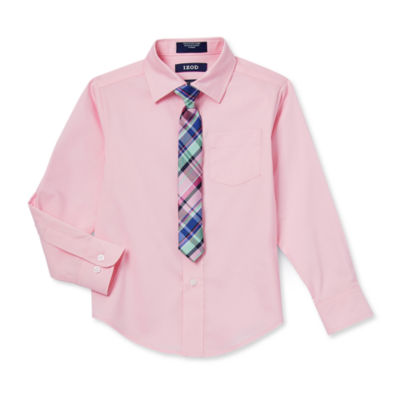 IZOD Little & Big Boys Spread Collar Long Sleeve Shirt + Tie Set