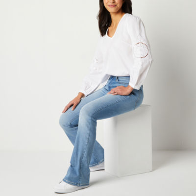 a.n.a Womens High Rise Flare Leg Jean