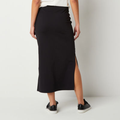 Stylus Womens Mid Rise Midi A-Line Skirt