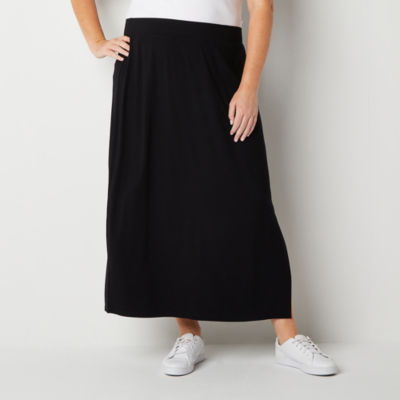 Liz Claiborne Womens Mid Rise Long A-Line Skirt-Plus