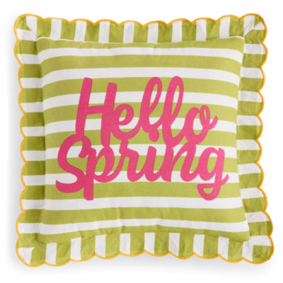 Layerings Hello Spring Square Throw Pillow